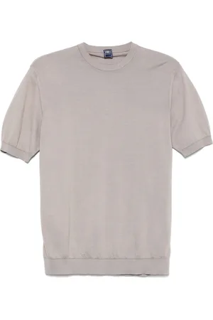 FEDELI Strik, Herre, , 2XL, Bomuld, Bomuld Strik T-shirt Lavet i Italien