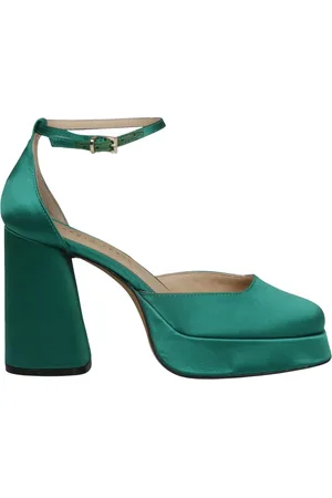 ROBERTO FESTA Sko, Dame, Grøn, 40 EU, Satin, Satin Chunky Heel Pumps