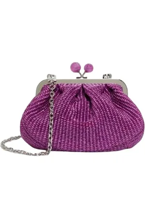 Max Mara Taske, Dame, Lilla, ONE SIZE, Uld, Rafia Effekt Lille Taske