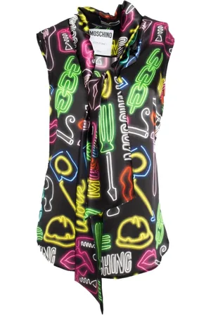Moschino Top, Dame, Flerfarvet, 2XS, Sort Top