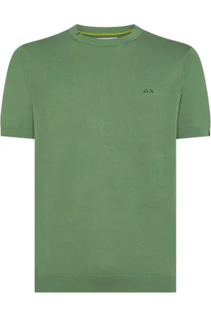 sun68 Top, Herre, Grøn, M, Bomuld, Bomuld T-shirt med Front Logo