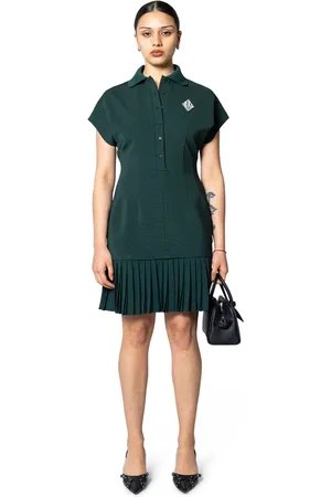 Lacoste Kjole, Dame, Grøn, M, Bomuld, Mørkegrøn Laura Kjole Elegant Stil