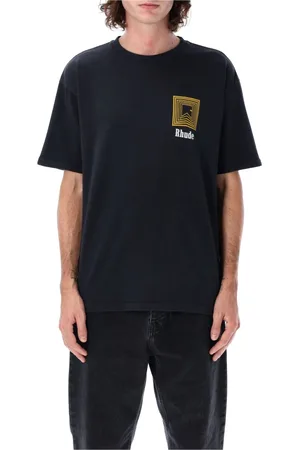 Rhude Top, Herre, Sort, M, Bomuld, Chevron Logo Repeat Tee Sort