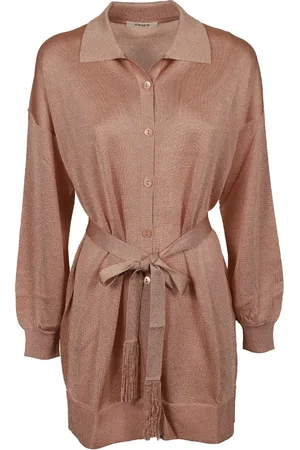 KANGRA CASHMERE Kjole, Dame, Brun, L, Pudderrosa Viskose Skjorte