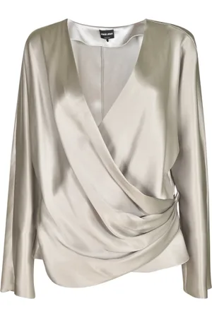 Giorgio Armani Bluser & Skjorter, Dame, Grå, L, Elegant Skjorter Kollektion
