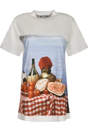 Moschino Top, Dame, Flerfarvet, XS, Uld, Stilfulde T-shirts og Polos