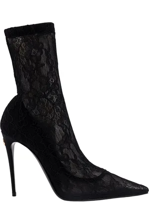 Dolce & Gabbana Sko, Dame, Sort, 36 EU, Sorte støvler med metalhæl