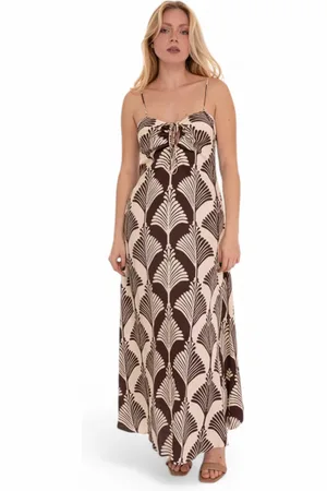pennyblack Kjole, Dame, Flerfarvet, M, Polyester, Maxi kjole med palmetryk