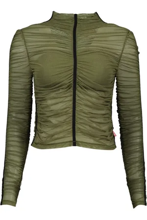Diesel Top, Dame, Grøn, S, Nylon, Grøn Højhalset Slim Top