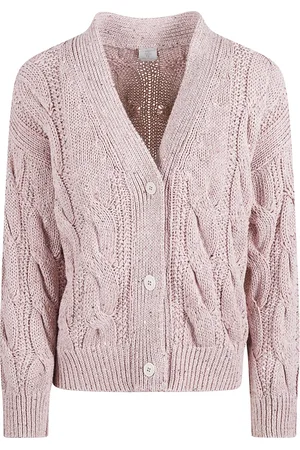 ELEVENTY Strik, Dame, Lyserød, L, Bomuld, Bomuld Linned Sweater Made in Italy