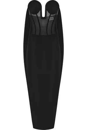 Jean Paul Gaultier Kjole, Dame, Sort, S, Tyl, Sort Gennemsigtig Tyl Korsetkjole