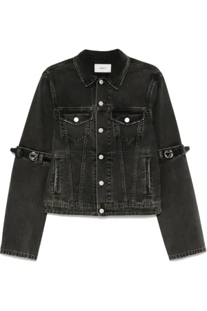COPERNI Jakke, Dame, Sort, S, Denim, Sort knap-op jakke med logo detalje