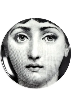 FORNASETTI Home, unisex, Grå, ONE SIZE, Sort og hvid tema plade variation