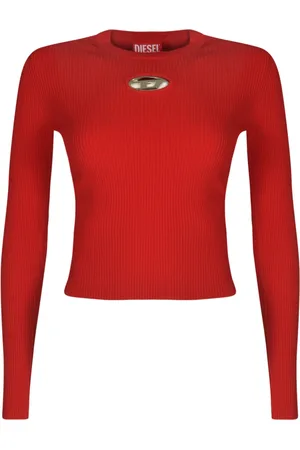 Diesel Strik, Dame, Rød, XS, Uld, Stilfulde Sweaters til Mænd