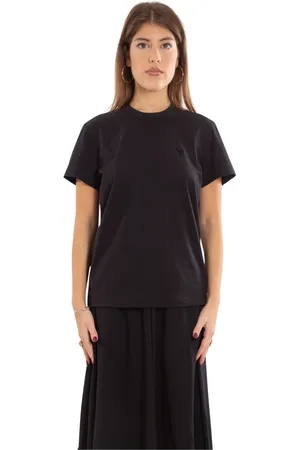 Y-3 Top, Dame, Sort, M, Sort Tonal Logo Regular Tee
