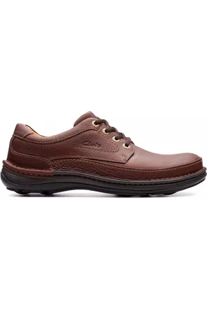 Clarks Sko, Herre, Brun, 44 1/2 EU, Læder, Komfortabel snøresko - brun