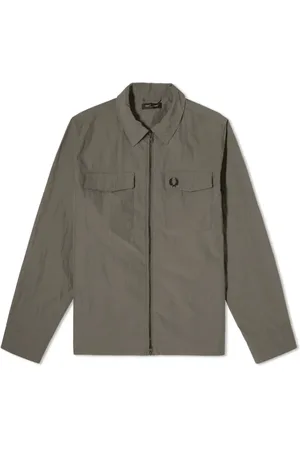 Fred Perry Jakke, Dame, Brun, XL, Polyester, Overshirt med store brystlommer