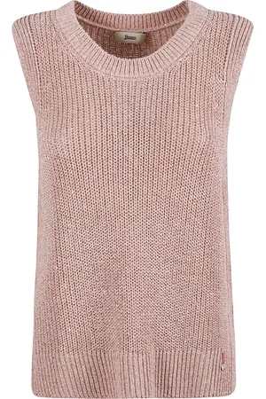HERNO Strik, Dame, Lyserød, S, Bomuld, Rosa Sweaters med Polyester og Bomuld