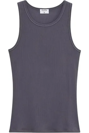 Filippa K Top, Dame, Grå, M, Bomuld, Ribbet Tank Top Kul Minimalisme