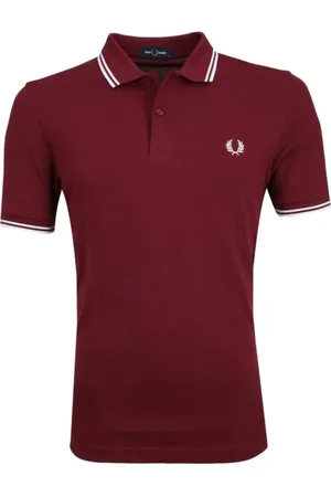 Fred Perry Top, Herre, Brun, S, Bomuld, Piqué Polo med Dobbelt Stribe Moderne Pasform