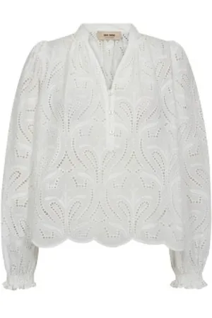 Mos Mosh Bluser & Skjorter, Dame, Hvid, S, Bomuld, Hvid Boxy Bomuld Top