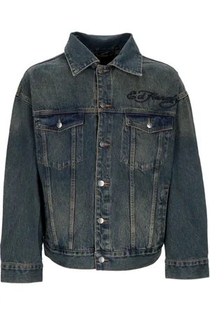 ED HARDY Jakke, Herre, Blå, 2XL, Denim, Abstrakt United Dreams Denim Jakke