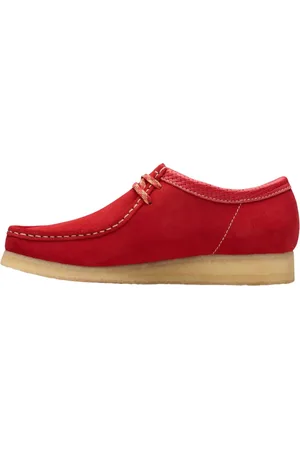 Clarks Sko, Herre, Rød, 44 EU, Røde Ruskind Wallabee Sneakers