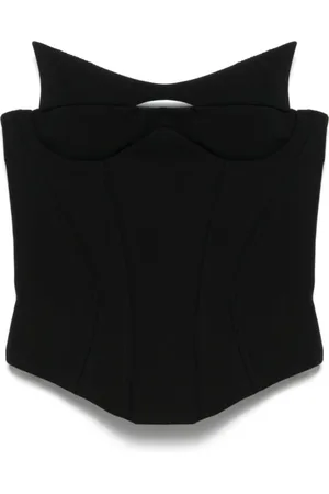 MUGLER Top, Dame, Sort, XS, Sort Top med Cut-Out Detaljer