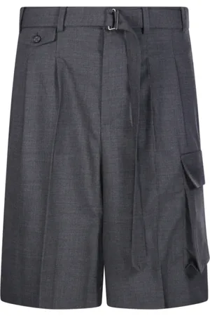 DUNST Shorts, Herre, Grå, L, Uld, Kulgrå Multipocket Bermuda Shorts
