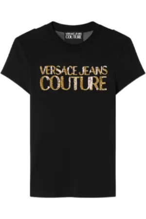VERSACE Top, Herre, Sort, S, Bomuld, Institutional Logo Paillet T-shirt