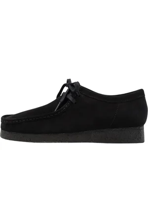 Clarks Sko, Herre, Sort, 42 EU, Suede, Sort Suede Wallabee Sneakers