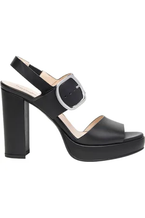 Nero Giardini Sko, Dame, Sort, 38 EU, Læder, Sorte højhælede sandaler Elegant design