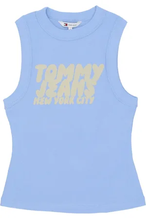 Tommy Hilfiger Top, Dame, Blå, L, Bomuld, Bubble Tank Top Sukkerblomme Blå