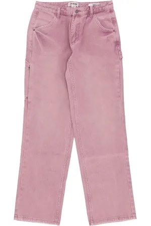 Guess Bukser, Dame, Lyserød, W28, Bomuld, Rosa Tømrer Bukser Overdye Stil