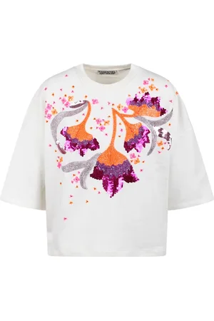 Essentiel Antwerp Top, Dame, Hvid, M, Bomuld, Blomstret Broderet Sweatshirt