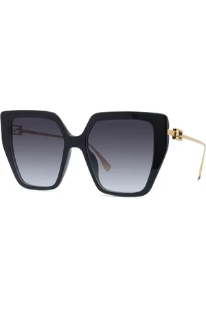 Fendi Tilbehør, Dame, Sort, 55 MM, Uld, Stilfulde solbriller med UV-beskyttelse