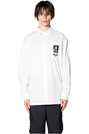 UNDERCOVER Skjorte, Herre, Hvid, XL, Polyester, Hvid Minimalistisk Bluse