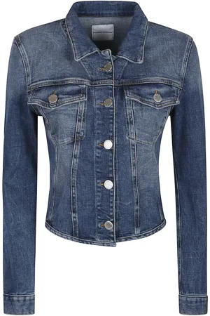 Pinko Jakke, Dame, Blå, S, Denim, Denimjakke med Benachino-stil