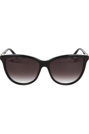Cartier Tilbehør, unisex, Sort, 56 MM, Kat Eye Solbriller Model 0186S