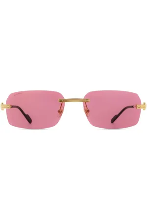 Cartier Tilbehør, Dame, Gul, 58 MM, Uld, Stilfulde solbriller