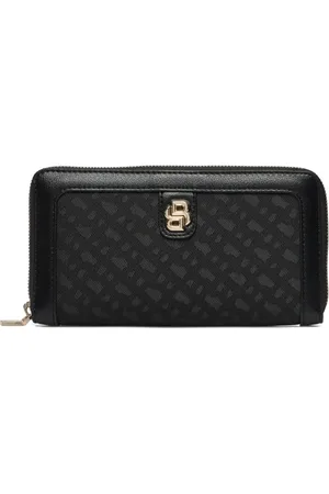 HUGO BOSS Tilbehør, Dame, Sort, ONE SIZE, Elegant lynlås lukning punge kortholdere