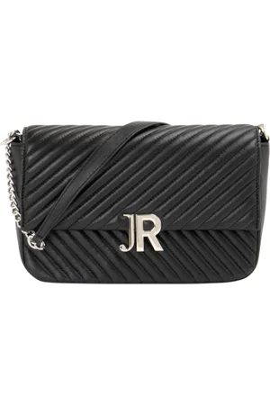 John Richmond Taske, Dame, Sort, ONE SIZE, Uld, Sort Skuldertaske med Sølvlogo