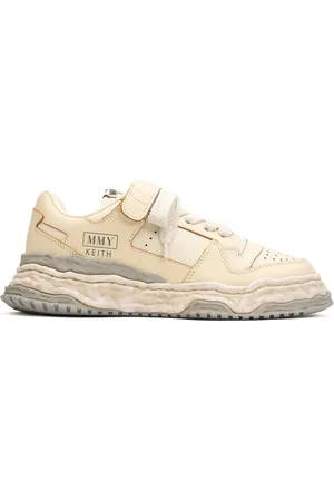 MIHARA YASUHIRO Sko, Herre, Hvid, 41 EU, Læder, Vintage læder lav-top sneaker i hvid