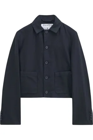 Filippa K Jakke, Dame, Blå, L, Bomuld, Sort Patch Pocket Jakke