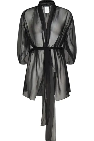 Alberta Ferretti Jakke, Dame, Sort, ONE SIZE, Sort Silke Kimono Jakke Italien