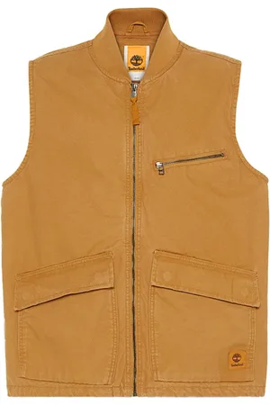 Timberland Jakke, Herre, Gul, L, Bomuld, Gul ærmeløs bomberstil sweater