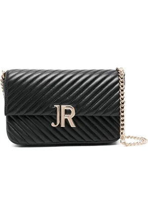 John Richmond Taske, Dame, Sort, ONE SIZE, Uld, Sort Skuldertaske med Guldlogo