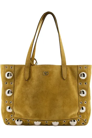 VALENTINO GARAVANI Taske, Dame, Grøn, ONE SIZE, Beige Ruskind Nellcôte Tote Taske