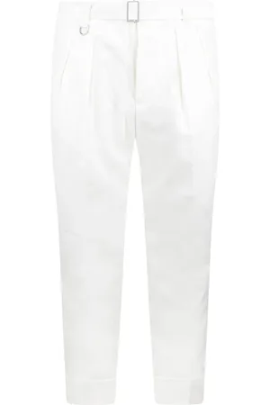 Paolo Pecora Bukser, Herre, Hvid, L, Bomuld, Slim Fit Twill Chino Bæltebukser