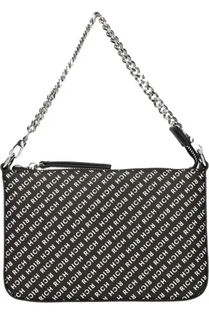 John Richmond Taske, Dame, Sort, ONE SIZE, Uld, Sort skuldertaske med print over det hele
